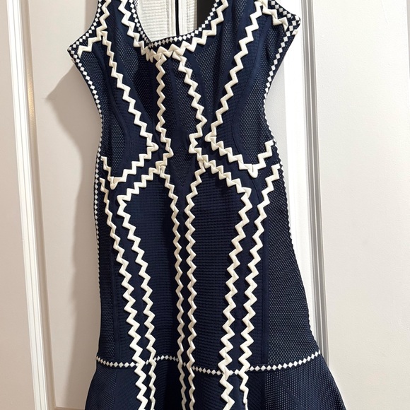 Herve Leger Navy and Cream Mini Dress - NWT - Picture 4 of 7